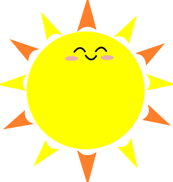 Happy Sun Clip Art At Clker - Cartoon Sun With Black Background - Free Transparent PNG Clipart Images Download. - Transparent PNG Free Download | PNGio