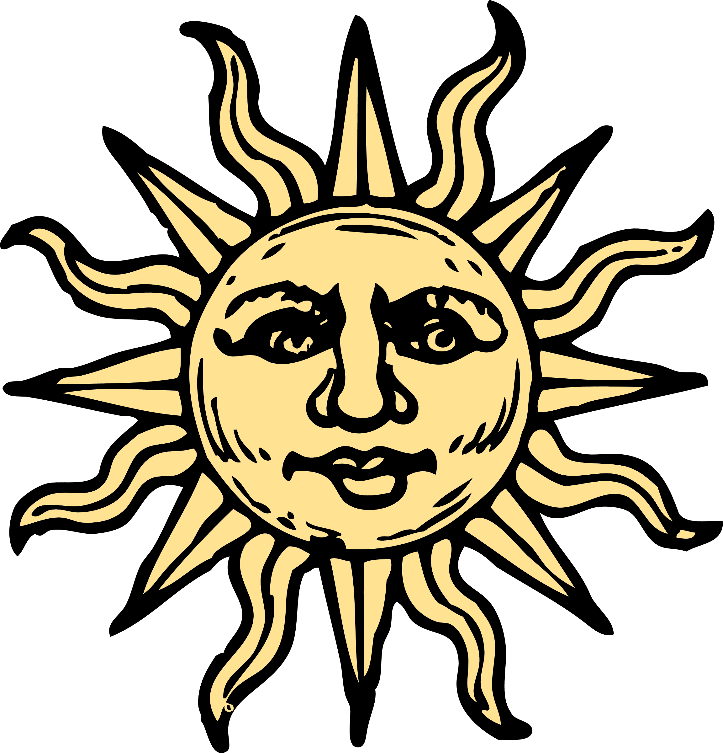 Vintage Sun Cliparts - Sun With A Face - Free Transparent PNG Clipart Images Download. - Transparent PNG Free Download | PNGio