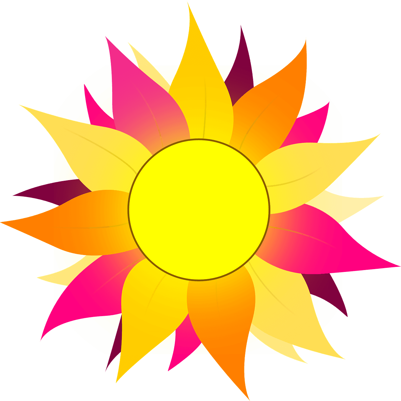 Pink And Orange Sun - Free Transparent PNG Clipart Images Download. - Transparent PNG Free Download | PNGio