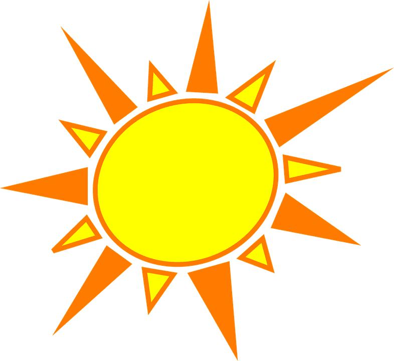 Summer Sun Weather - Yellow And Orange Sun - Free Transparent PNG Clipart Images Download. - Transparent PNG Free Download | PNGio