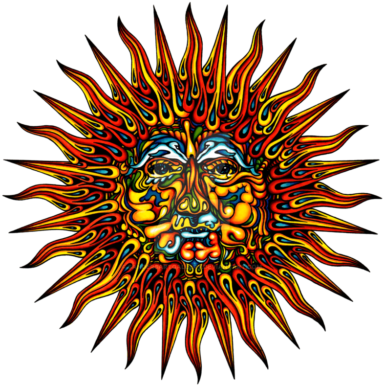 'psychedelic Sun' By David Sanders - Trippy Sun - Free Transparent PNG Clipart Images Download. - Transparent PNG Free Download | PNGio