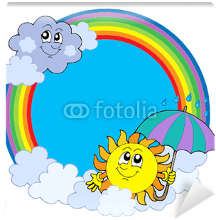 Sun And Clouds In Rainbow Circle Wall Mural • Pixers® - Sun - Free Transparent PNG Clipart Images Download. - Transparent PNG Free Download | PNGio