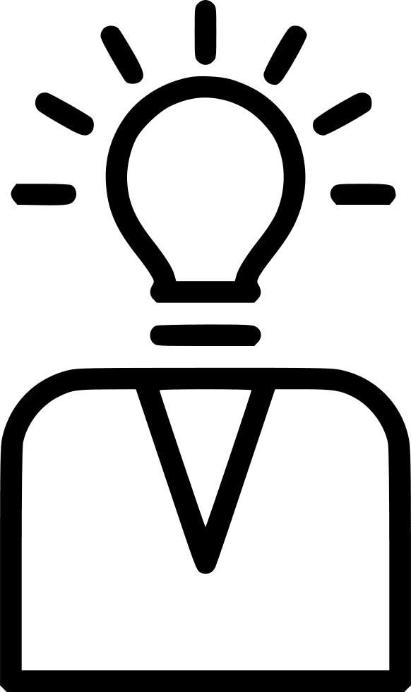 Creative Mind Thinking Idea Bulb Person Enterpreneur - Smile Sun Images Black And White Transparent - Free Transparent PNG Clipart Images Download. - Transparent PNG Free Download | PNGio