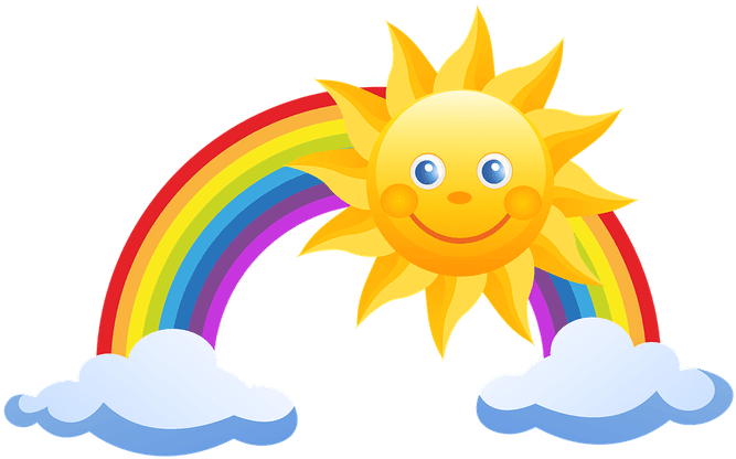 Clipart Black And White A Baby Cloud Or Angel Rainbow - Rainbow With Sun Png - Free Transparent PNG Clipart Images Download. - Transparent PNG Free Download | PNGio