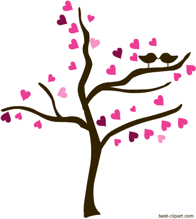 Love Birds On A Tree, Free Valentine Clip Art - Wedding - Free Transparent PNG Clipart Images Download. - Transparent PNG Free Download | PNGio