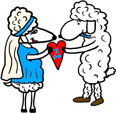 Bride And Groom Clip Art House - Sheep In Wedding Dress - Free Transparent PNG Clipart Images Download. - Transparent PNG Free Download | PNGio