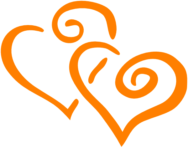 Orange Intertwined Hearts Clip Art - Wedding Anniversary Clip Art - Free Transparent PNG Clipart Images Download. - Transparent PNG Free Download | PNGio