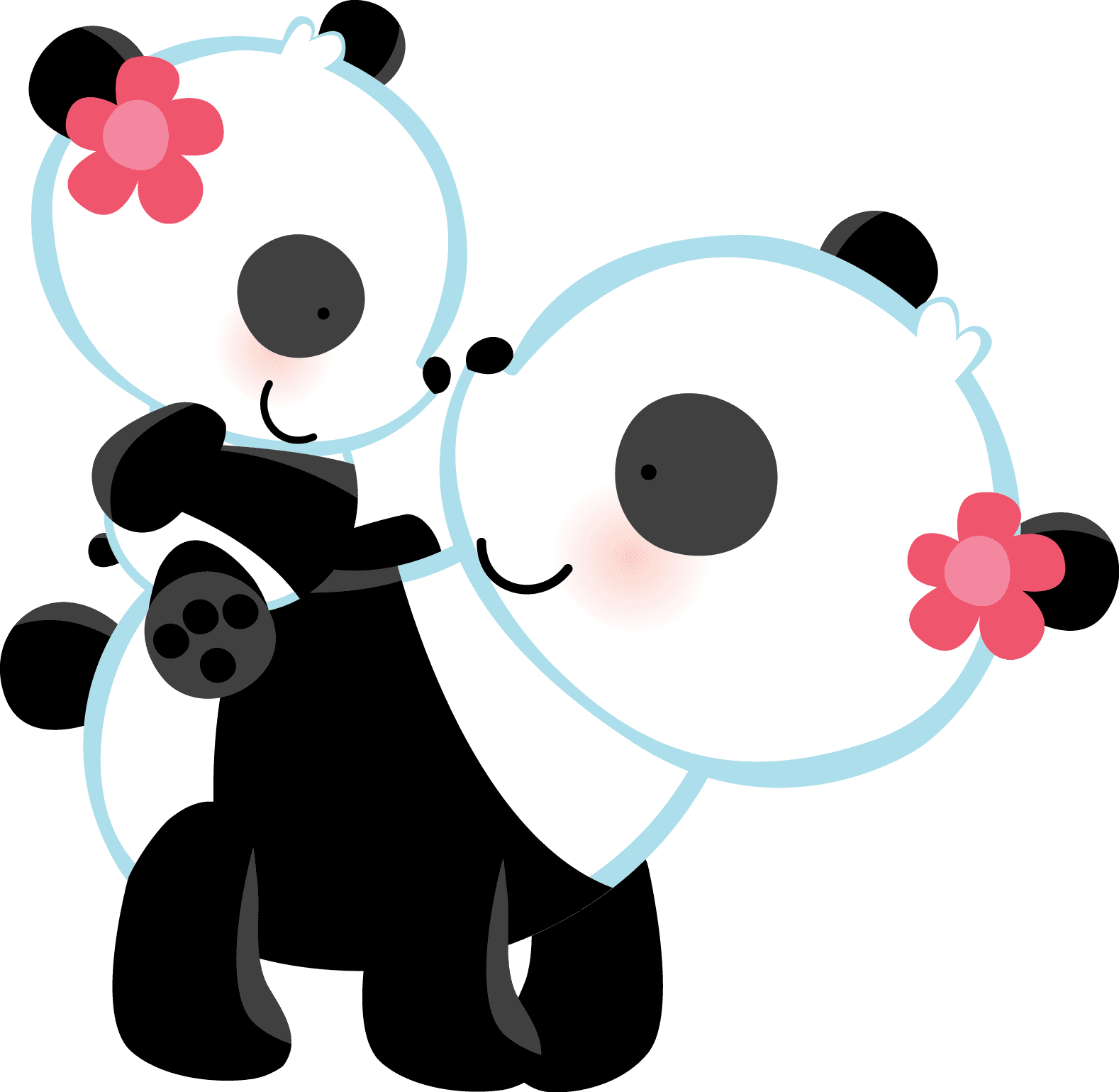 Panda Bear Love Wall Art Mural Decal For Baby Girl - Panda Wedding Invitations - Free Transparent PNG Clipart Images Download. - Transparent PNG Free Download | PNGio