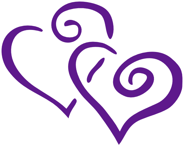 Purple Intertwined Hearts Clip Art - Heart Wedding - Free Transparent PNG Clipart Images Download. - Transparent PNG Free Download | PNGio