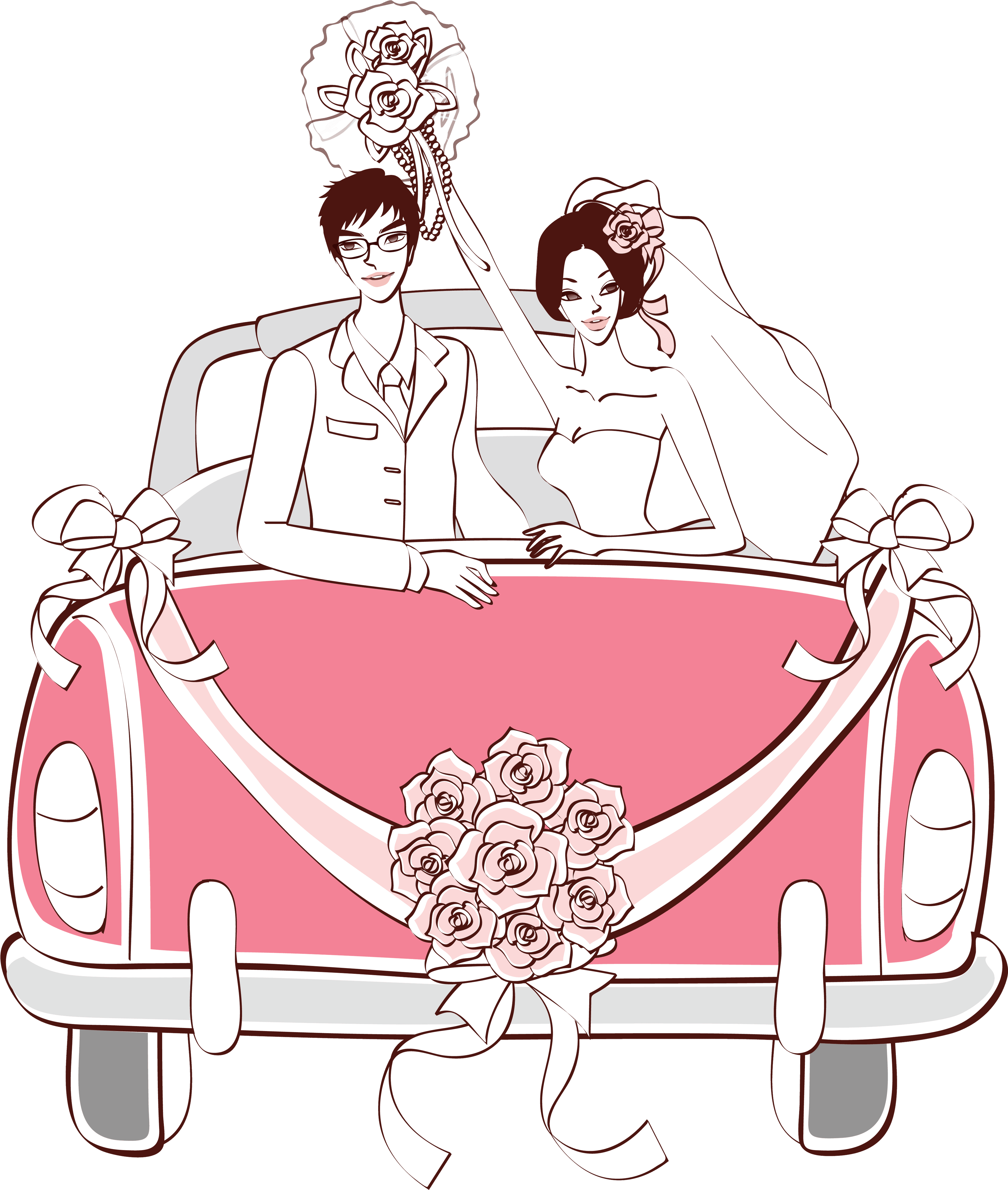 Pink Wedding Car Png Clipart - Wedding Car Drawing - Free Transparent PNG Clipart Images Download. - Transparent PNG Free Download | PNGio