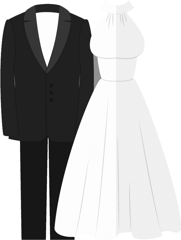 Beauty And Salons - Tuxedo & Gown Wedding Invitation - Free Transparent PNG Clipart Images Download. - Transparent PNG Free Download | PNGio