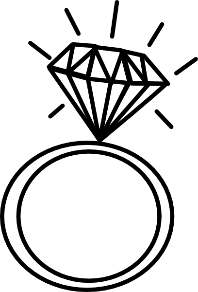 Diamond Ring Clip Art At Clker Com Vector Clip Art - Draw A Wedding Ring - Free Transparent PNG Clipart Images Download. - Transparent PNG Free Download | PNGio