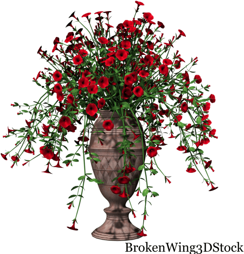 Potted Petunia-red01 By Brokenwing3dstock - Wedding Flowers In Vases Png - Free Transparent PNG Clipart Images Download. - Transparent PNG Free Download | PNGio