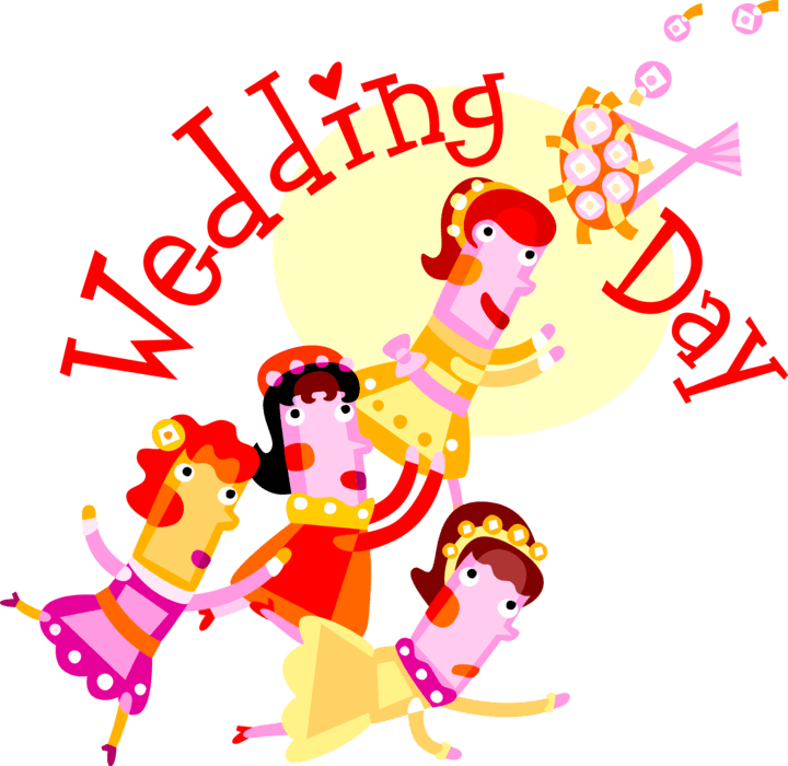 Vector Illustration Of Wedding Day Bridesmaids Scramble - Wedding - Free Transparent PNG Clipart Images Download. - Transparent PNG Free Download | PNGio