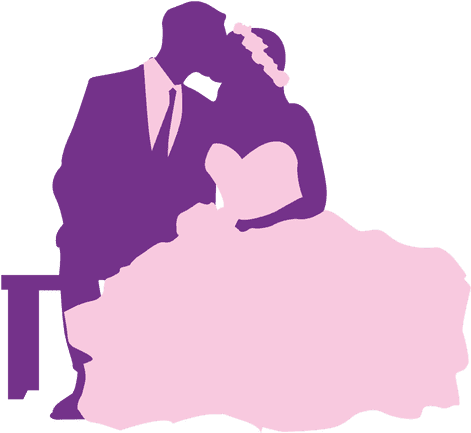 Kissing Clipart Purple - Wedding - Free Transparent PNG Clipart Images Download. - Transparent PNG Free Download | PNGio