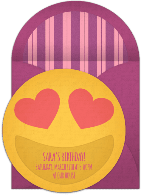 Heart Eyes Smiley Online Invitation - Wedding Invitation - Free Transparent PNG Clipart Images Download. - Transparent PNG Free Download | PNGio