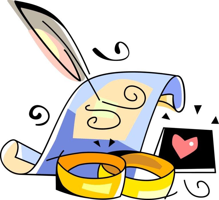 Vector Illustration Of Matrimonial Wedding Band Rings - Wedding Contract Clipart - Free Transparent PNG Clipart Images Download. - Transparent PNG Free Download | PNGio