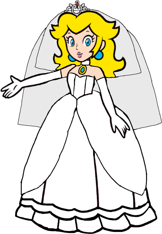 Princess Peach Wedding Dress 2d By Joshuat1306 - Super Mario Princess Peach - Free Transparent PNG Clipart Images Download. - Transparent PNG Free Download | PNGio