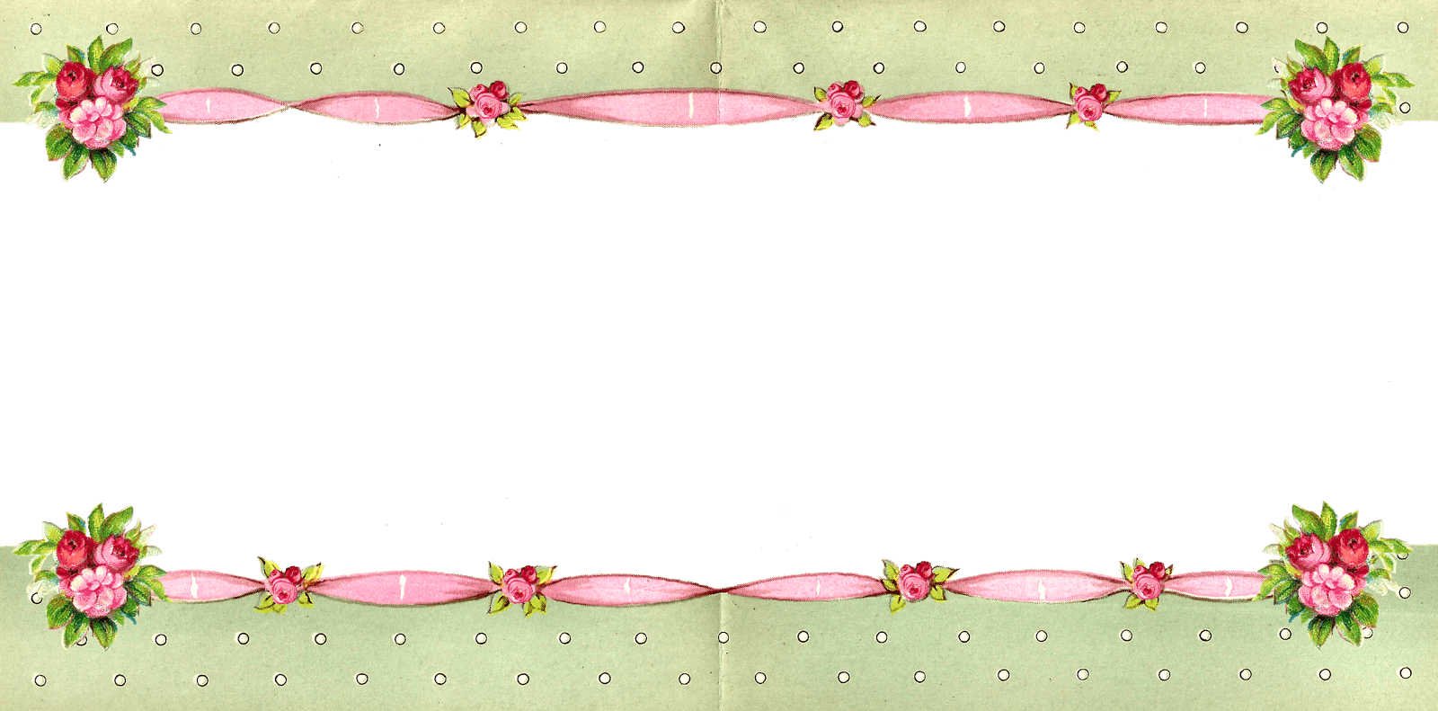 For A Wedding Project The Rose Ribbon Border Would - Retro Girly Rosa Rosen Und Polka-punkte Keramikfliese - Free Transparent PNG Clipart Images Download. - Transparent PNG Free Download | PNGio