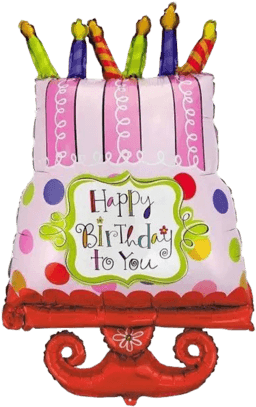 Happy Birthday Cake With Candles Foil Balloon - Amscan Happy Birthday Sweet Stuff Table Cover - Free Transparent PNG Clipart Images Download. - Transparent PNG Free Download | PNGio