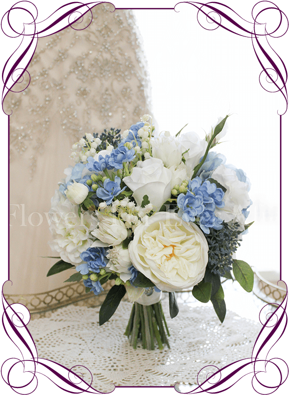 Silk Artificial Bridal Posy Bouquet With Light Blue, - Flower Bouquet - Free Transparent PNG Clipart Images Download. - Transparent PNG Free Download | PNGio