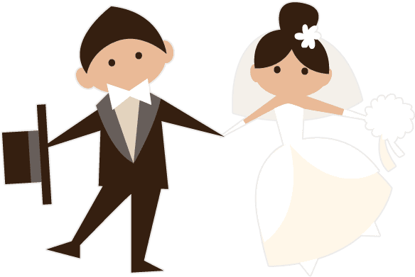 Animated Brides Grooms Wedding Party Stickers Messages - Cartoon Bride And Groom - Free Transparent PNG Clipart Images Download. - Transparent PNG Free Download | PNGio