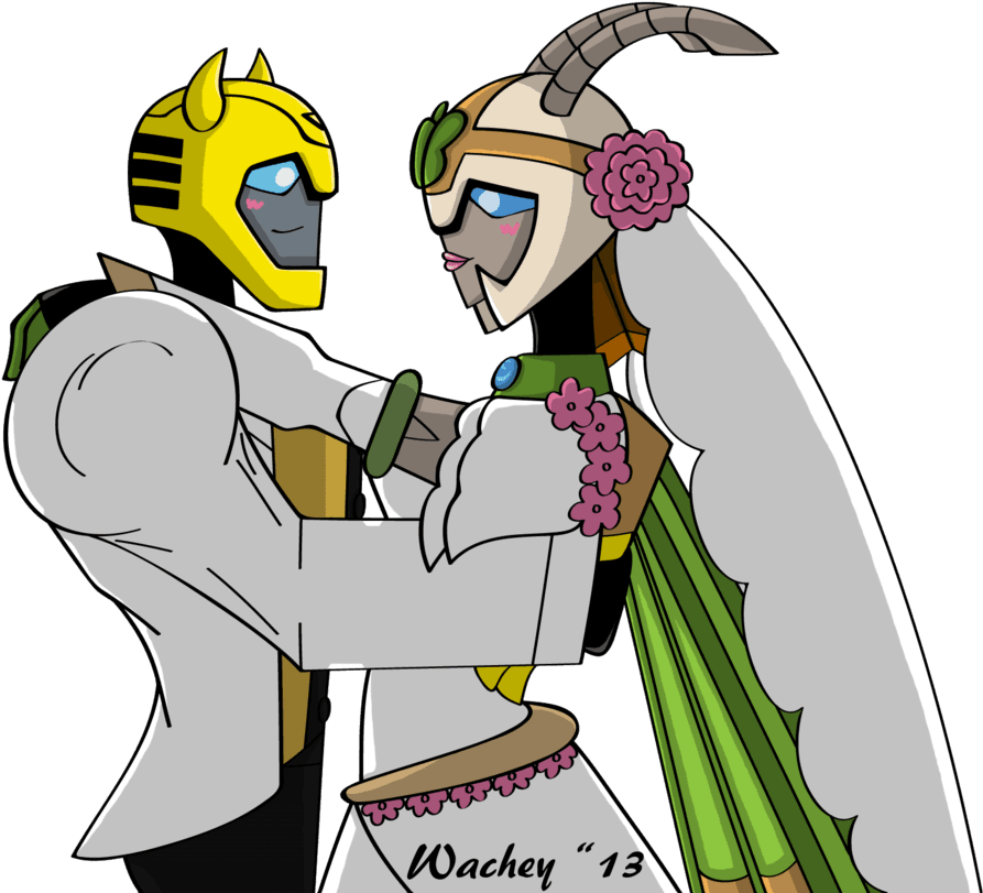 Bumblebee And Jadebutterfly Wedding Commission By Wachey - Transformers Animated Fanfiction Sari Love Bumblebee - Free Transparent PNG Clipart Images Download. - Transparent PNG Free Download | PNGio