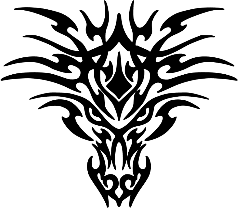 Dragon Clipart Black And White Dragon Clipart Black - Tribal Dragon Head Tattoos - Free Transparent PNG Clipart Images Download. - Transparent PNG Free Download | PNGio