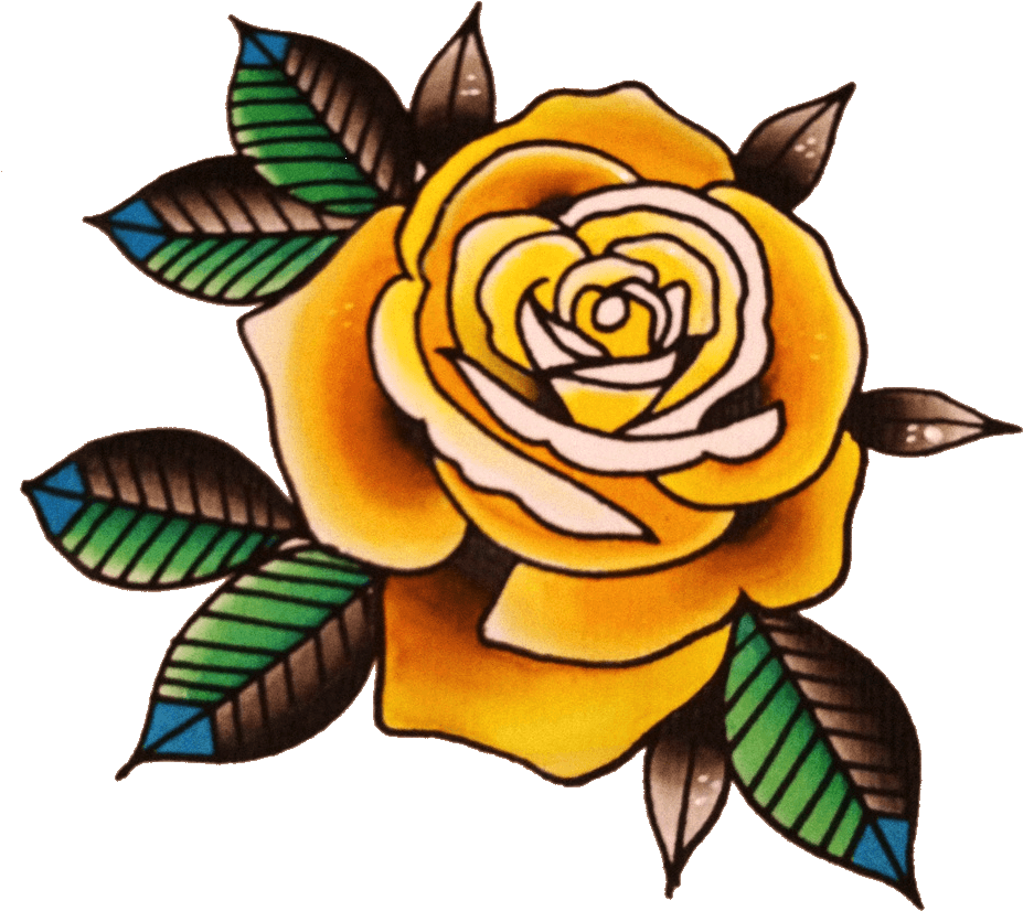 Yellow Rose Flower Free Png Transparent Images Free - Rose Tattoo Old School Png - Free Transparent PNG Clipart Images Download. - Transparent PNG Free Download | PNGio