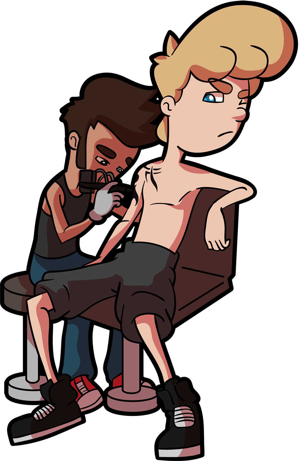 Original Tattoo Ideas For Men - Getting A Tattoo Cartoon - Free Transparent PNG Clipart Images Download. - Transparent PNG Free Download | PNGio