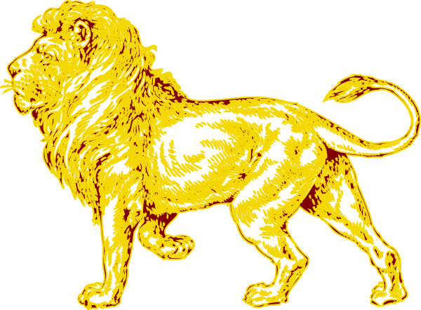 Lion In Gold With Brown Outline Clip Art At Clker - Lion Full Body Tattoo - Free Transparent PNG Clipart Images Download. - Transparent PNG Free Download | PNGio