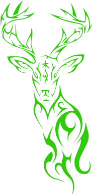 Tribal Deer Head Silhouette Vinyl Decal Sticker, Premium - Tribal Deer Tattoo Design - Free Transparent PNG Clipart Images Download. - Transparent PNG Free Download | PNGio