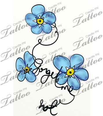 Marketplace Tattoo Forget Me Not Vine And Flower - Forget Me Not Flower Tattoo Designs - Free Transparent PNG Clipart Images Download. - Transparent PNG Free Download | PNGio