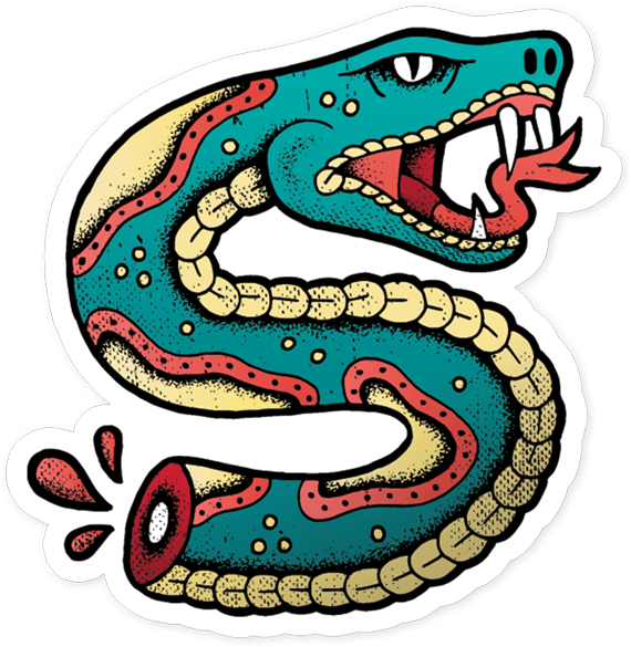 Snake Bite Vinyl Sticker Png Traditional Png Tattoos - Traditional Snake Tattoo Png - Free Transparent PNG Clipart Images Download. - Transparent PNG Free Download | PNGio
