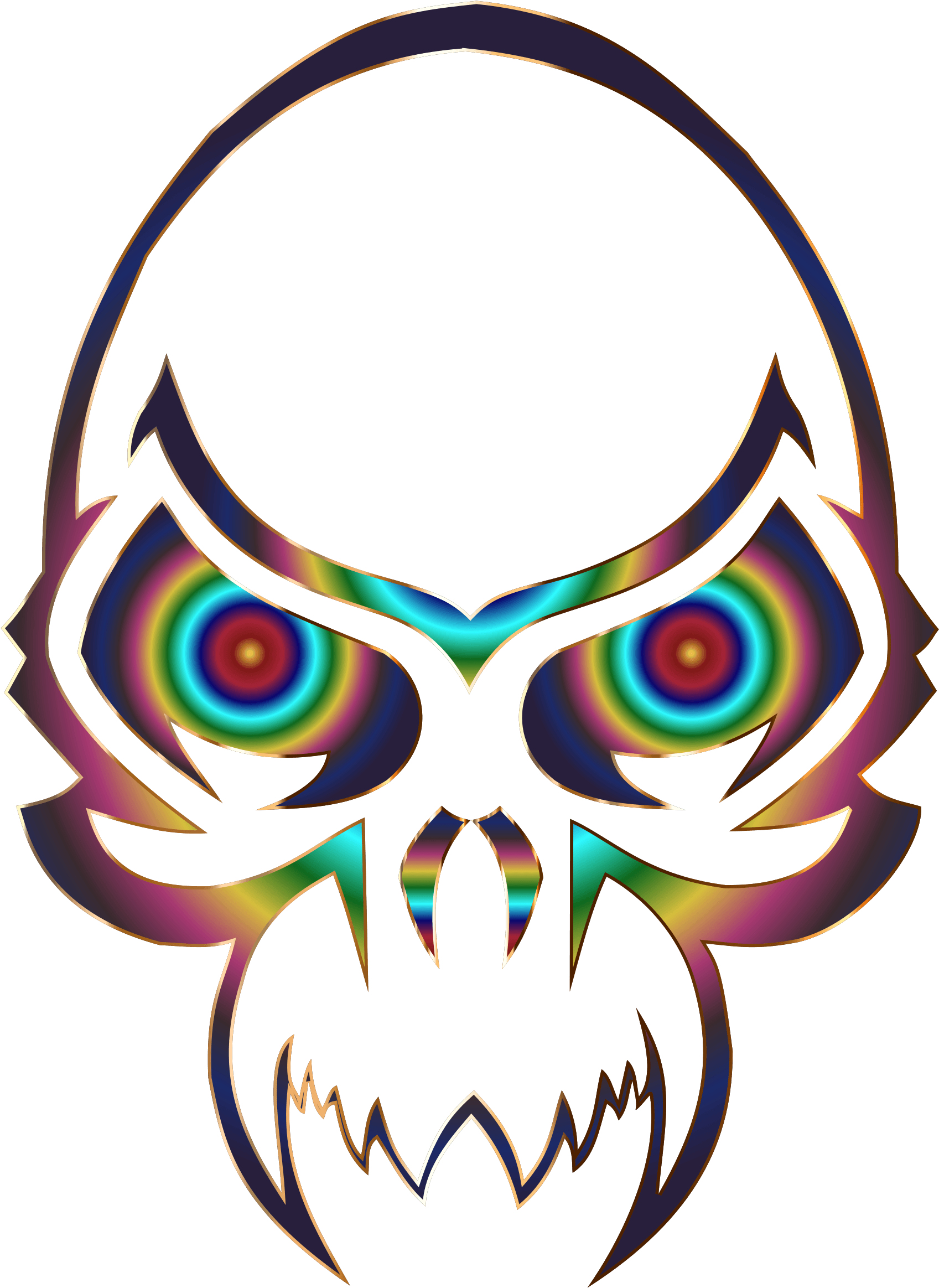 Skull Clipart Colorful - Simple Skull Tattoo Tribal - Free Transparent PNG Clipart Images Download. - Transparent PNG Free Download | PNGio