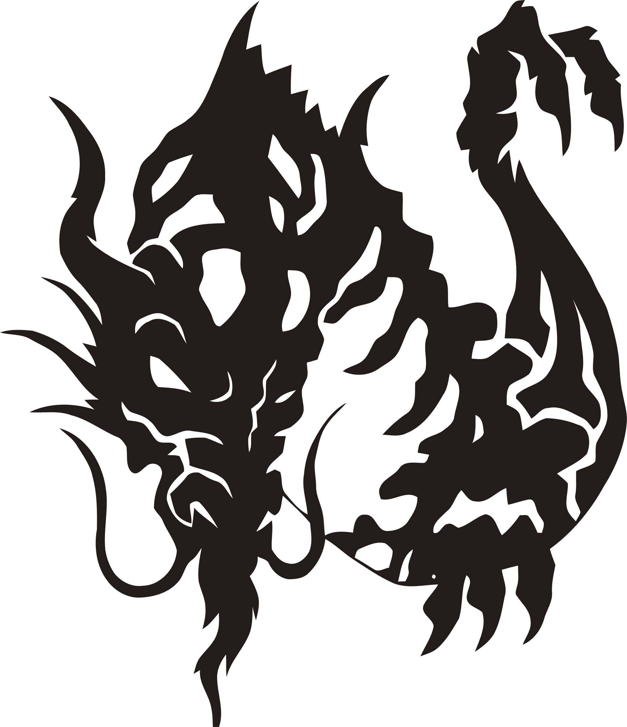 Clipart Tribal Dragon - Mini Dragon Tattoo - Free Transparent PNG Clipart Images Download. - Transparent PNG Free Download | PNGio