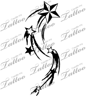 Shooting Stars - Cross With Cancer Ribbon Tattoo - Free Transparent PNG Clipart Images Download. - Transparent PNG Free Download | PNGio