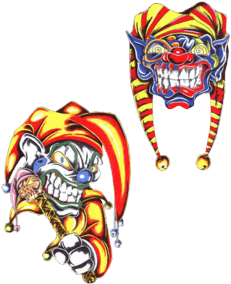 Full Back Skull Joker N Chess Tattoo Design - Tattoo Clown Png - Free Transparent PNG Clipart Images Download. - Transparent PNG Free Download | PNGio