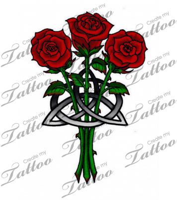 Marketplace Tattoo Roses And Celtic Knot - Celtic Cross Tattoos With Flowers - Free Transparent PNG Clipart Images Download. - Transparent PNG Free Download | PNGio