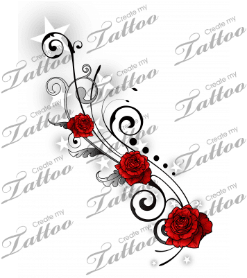 Sbink Stars And Rose Vine - Girly Capricorn Tattoo Designs - Free Transparent PNG Clipart Images Download. - Transparent PNG Free Download | PNGio