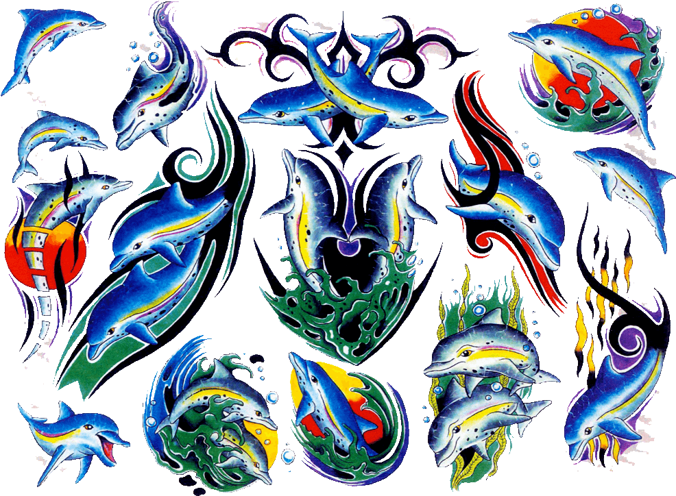 Seahorse Drawing Colorful - Dolphin Tattoo Old School - Free Transparent PNG Clipart Images Download. - Transparent PNG Free Download | PNGio