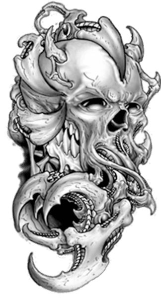 Design Tattoo Biomechanical Skull - Free Transparent PNG Clipart Images Download. - Transparent PNG Free Download | PNGio