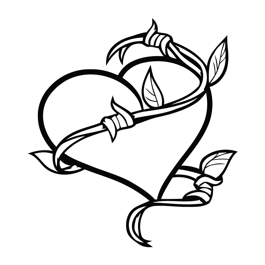 Heart Vine Decal - Easy To Draw Tattoos - Free Transparent PNG Clipart Images Download. - Transparent PNG Free Download | PNGio