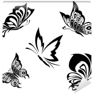 Black White Butterflies Of A Tattoo Wall Mural • Pixers® - Tattoo Butterfly Tribal - Free Transparent PNG Clipart Images Download. - Transparent PNG Free Download | PNGio