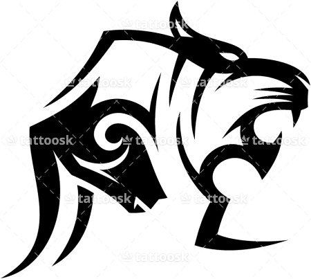 Tribal Bull And Tiger Head Tattoo ❥❥❥ Https - Simple Tribal Tiger Head Tattoo - Free Transparent PNG Clipart Images Download. - Transparent PNG Free Download | PNGio
