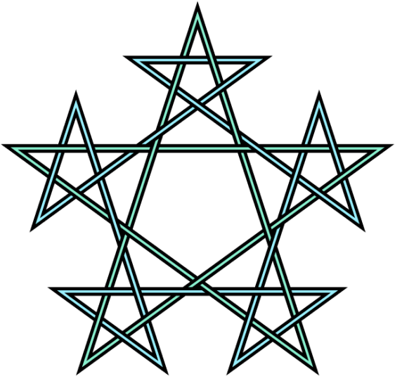 Pentagrams Interlaced Pattern - Geometric Pentagram Tattoo - Free Transparent PNG Clipart Images Download. - Transparent PNG Free Download | PNGio