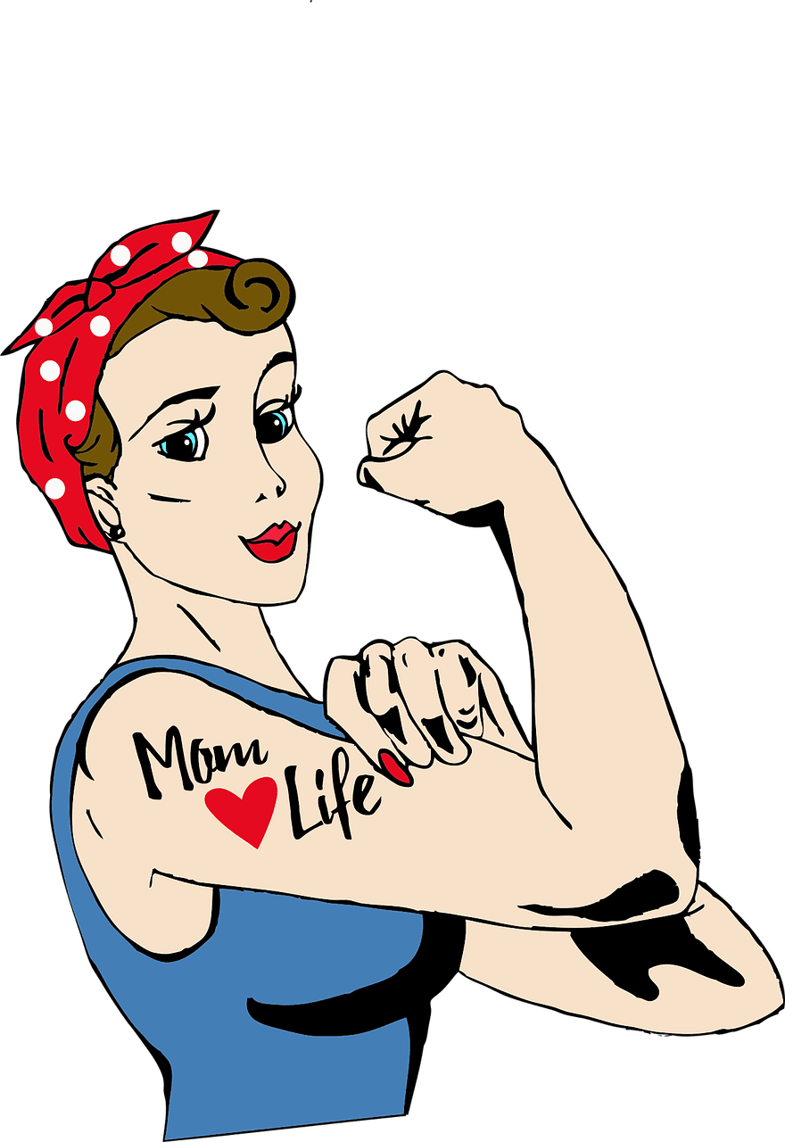 Working Versus Staying Home - Mom Tattoo Cartoon - Free Transparent PNG Clipart Images Download. - Transparent PNG Free Download | PNGio