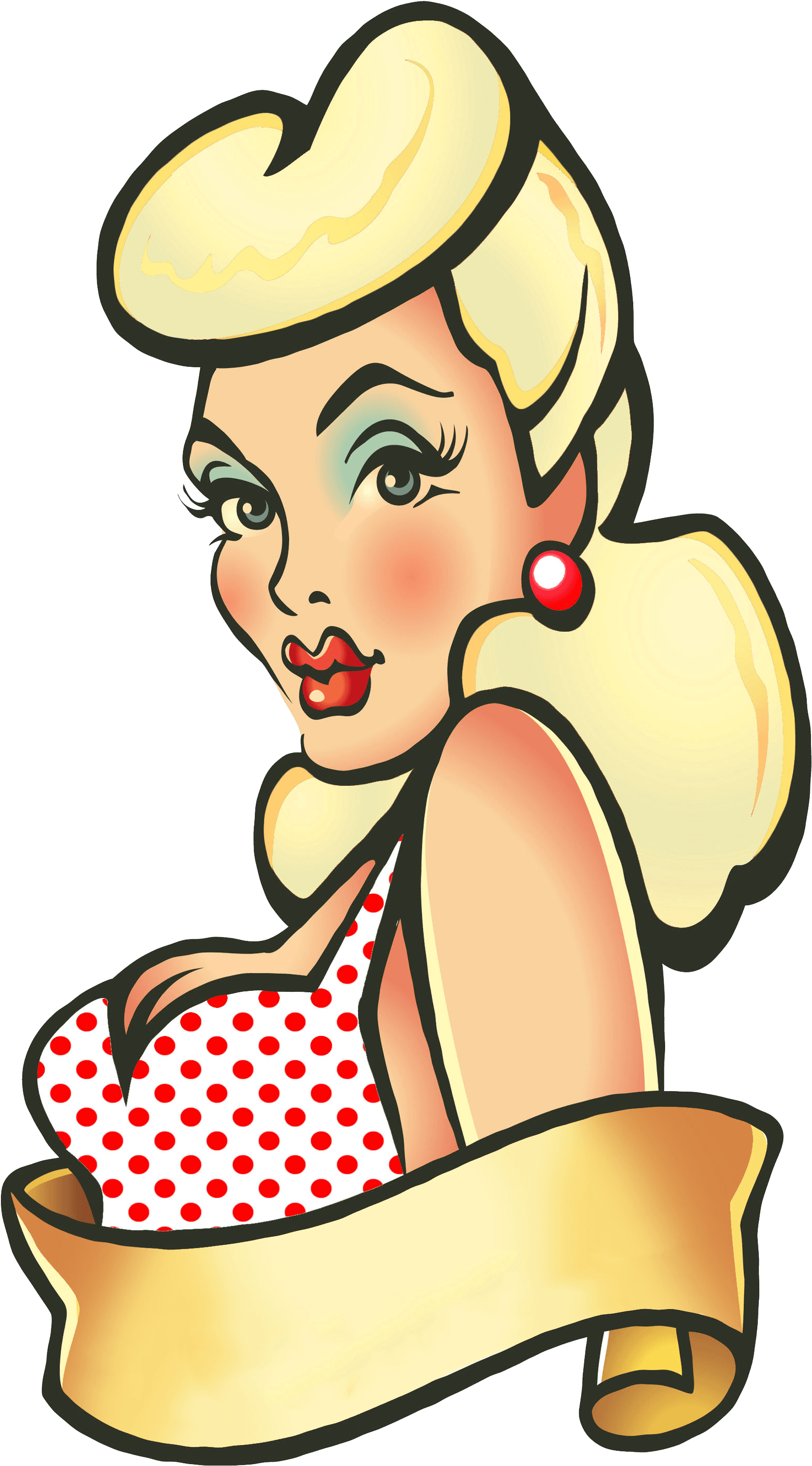 Black Hair Bettie Bang Paige Style Rockabilly Greaser - Rockabilly Pin Up Tattoo - Free Transparent PNG Clipart Images Download. - Transparent PNG Free Download | PNGio