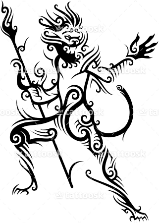 Tribal Flaming Monkey King Fighter Tattoo ❥❥❥ Https - Tribal Monkey King Tattoo - Free Transparent PNG Clipart Images Download. - Transparent PNG Free Download | PNGio