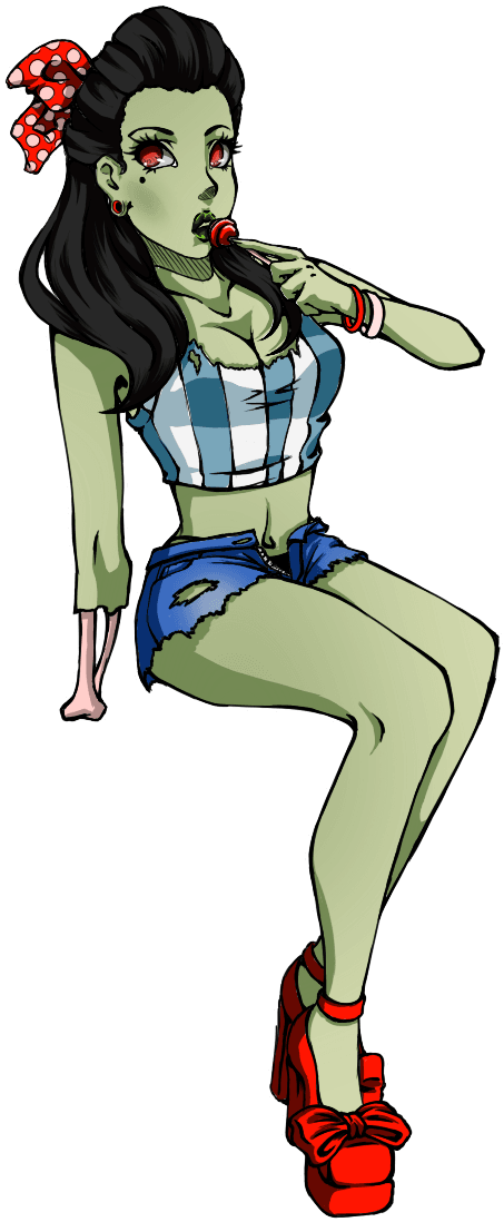 Zombie Pinup Girl By Serrafia - Tattoo Designs Pin Up - Free Transparent PNG Clipart Images Download. - Transparent PNG Free Download | PNGio